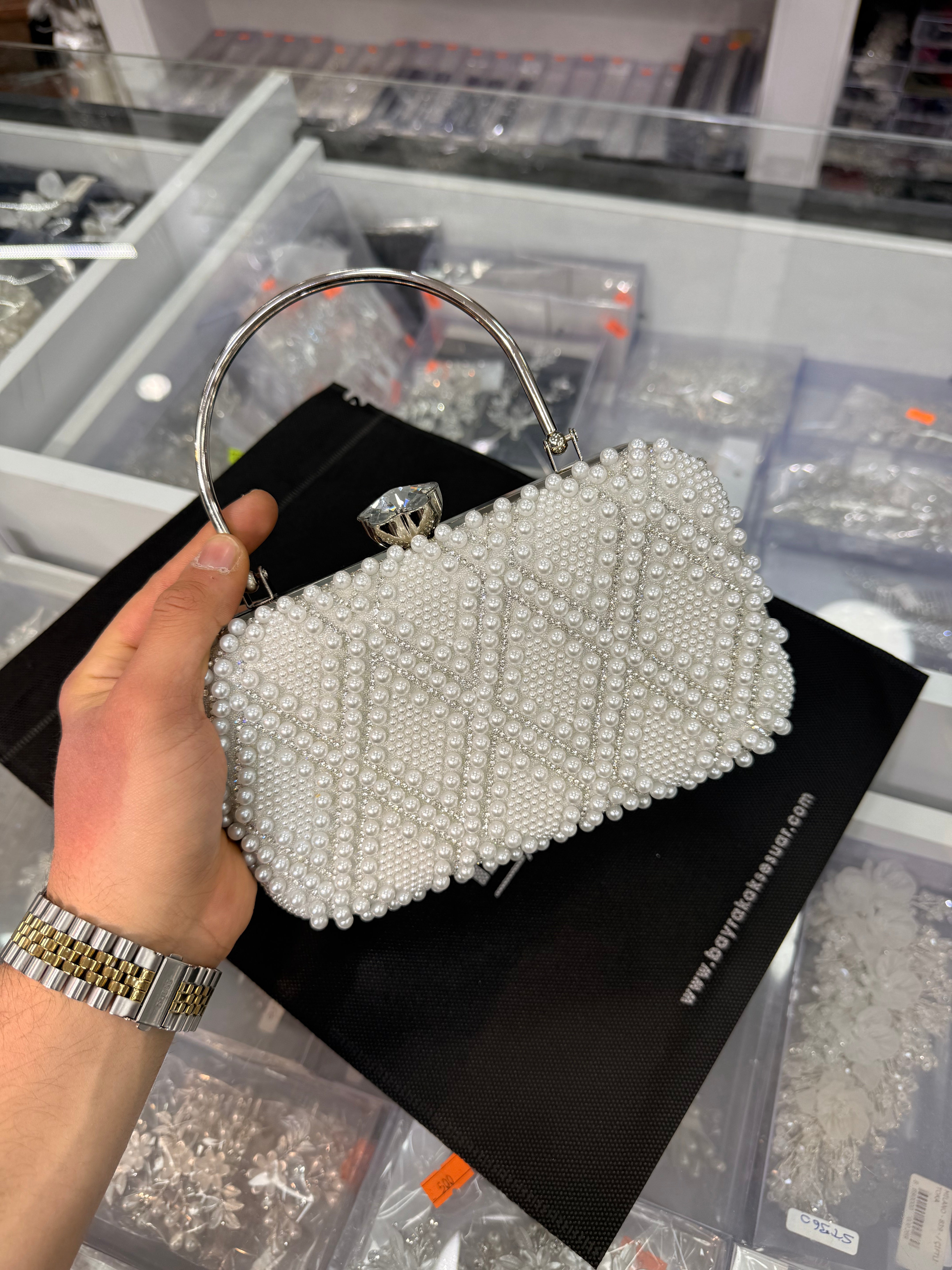 İNCİLİ ABİYE ÇANTA - BÇNT 230