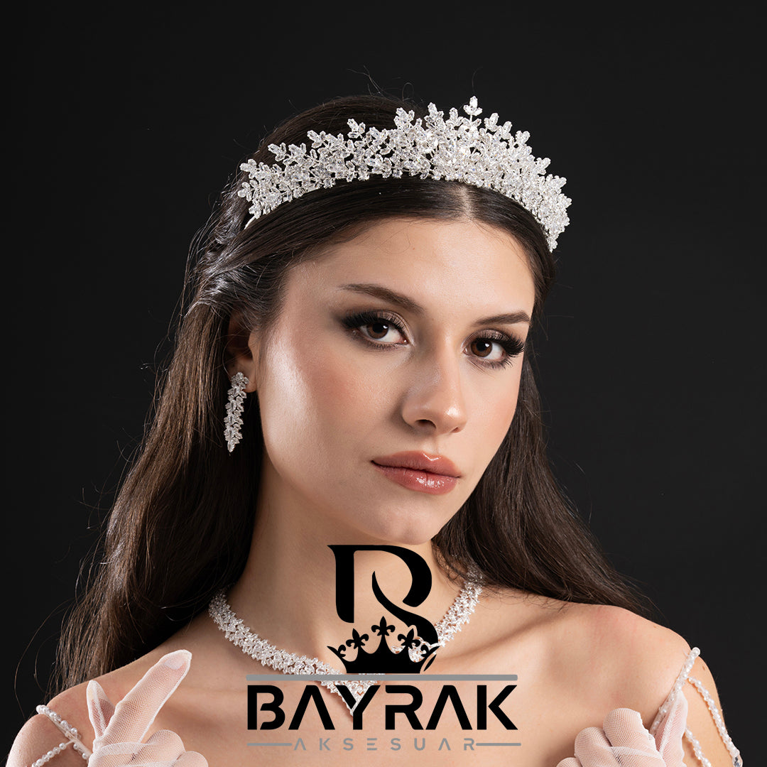 Lana -252- 3 Boyutlu Zirkon Taşlı Gelin Tacı