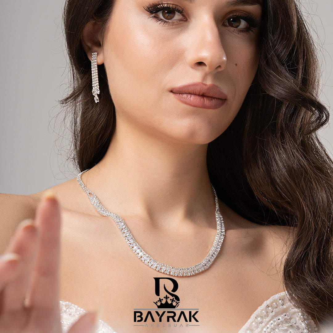 ILARIA - 425- / Zirkon Taşlı Gelin Seti