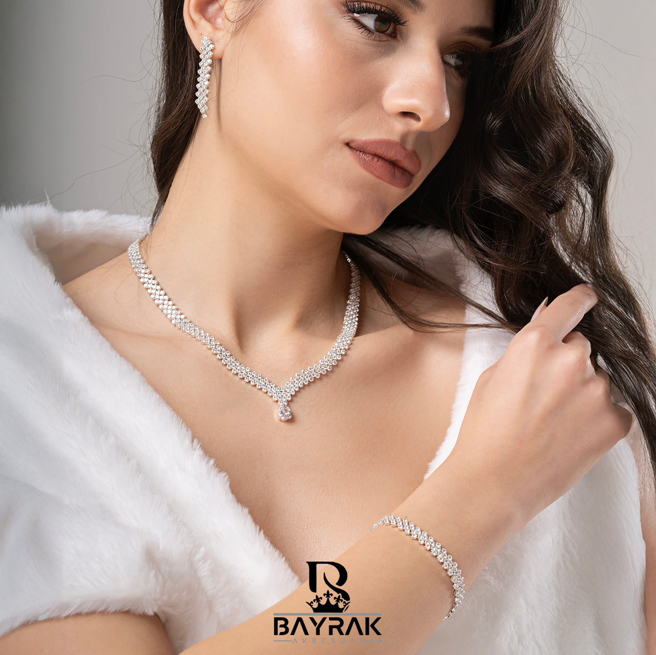 ILARIA - 610 - / Zirkon Taşlı Gelin Seti