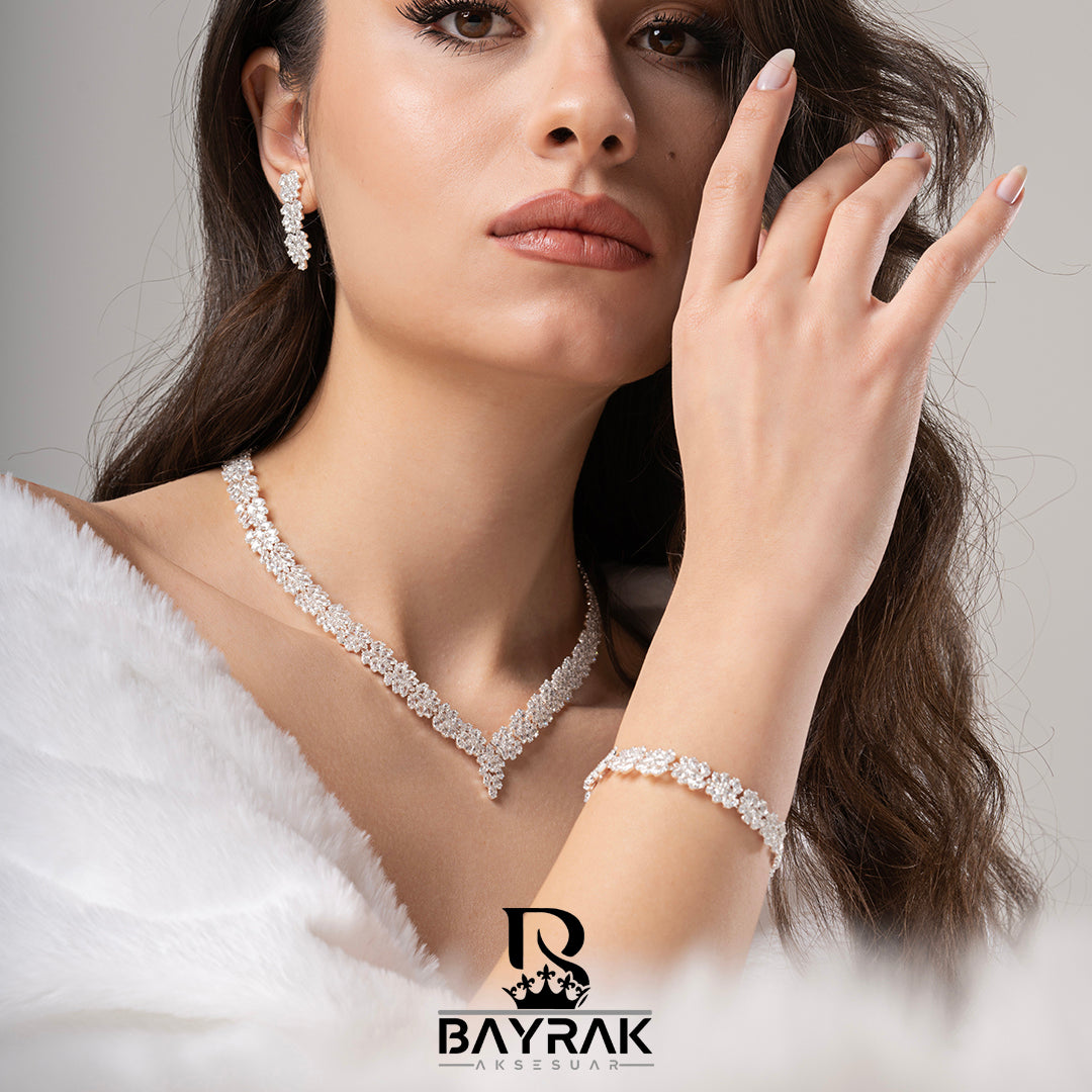 ILARIA - 615 - / Zirkon Taşlı Gelin Seti