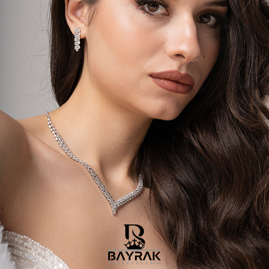 ILARIA - 655 - / Zirkon Taşlı Gelin Seti