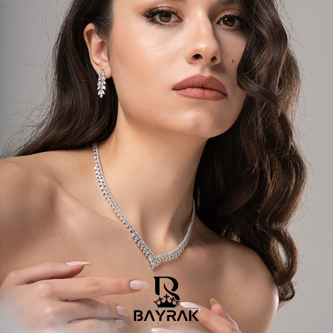 ILARIA - 665 - / Zirkon Taşlı Gelin Seti