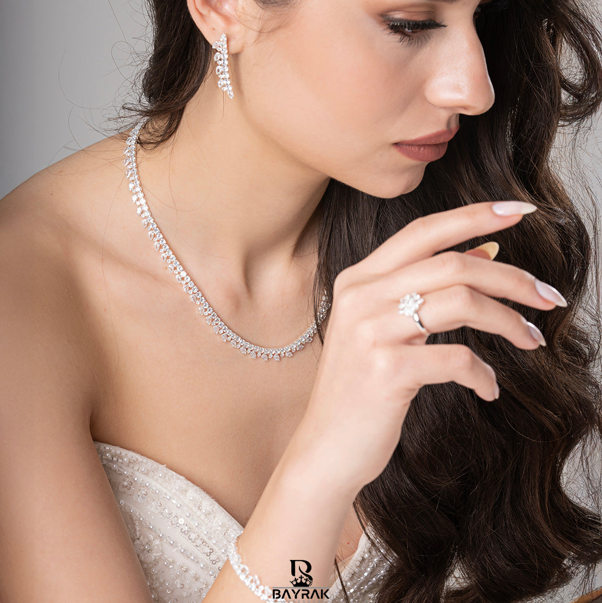ILARIA - 830 - / Zirkon Taşlı Gelin Seti