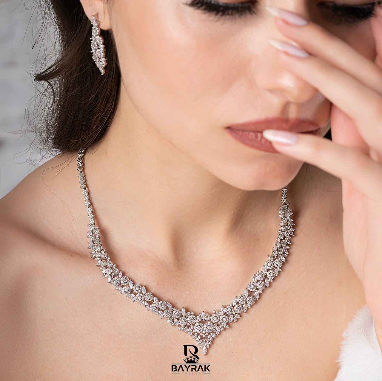 ILARIA - 850 - / Zirkon Taşlı Gelin Seti
