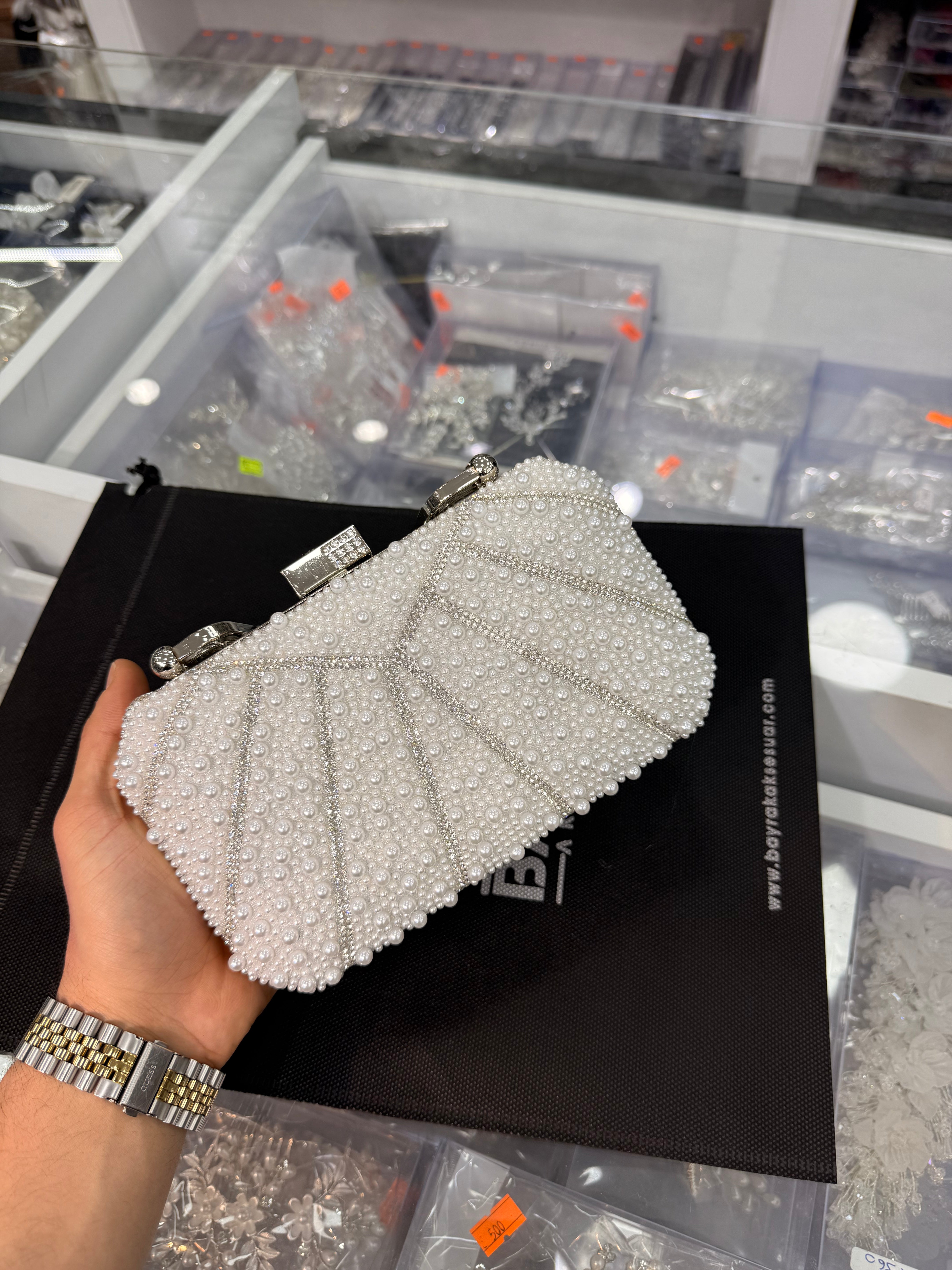 İNCİLİ ABİYE ÇANTA - BÇNT 240