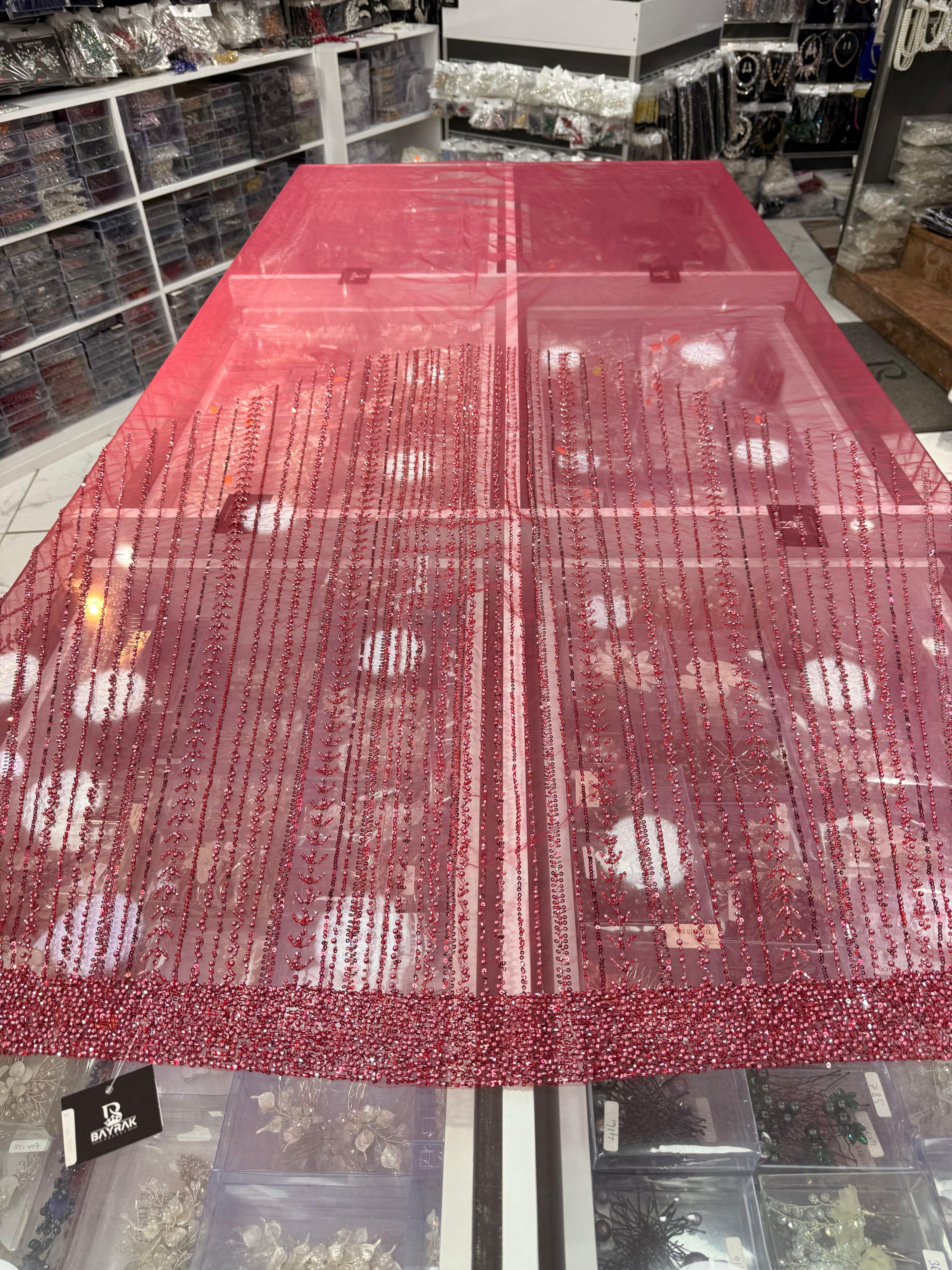 BD 319 | Makine İşlemesi Duvak Bordo