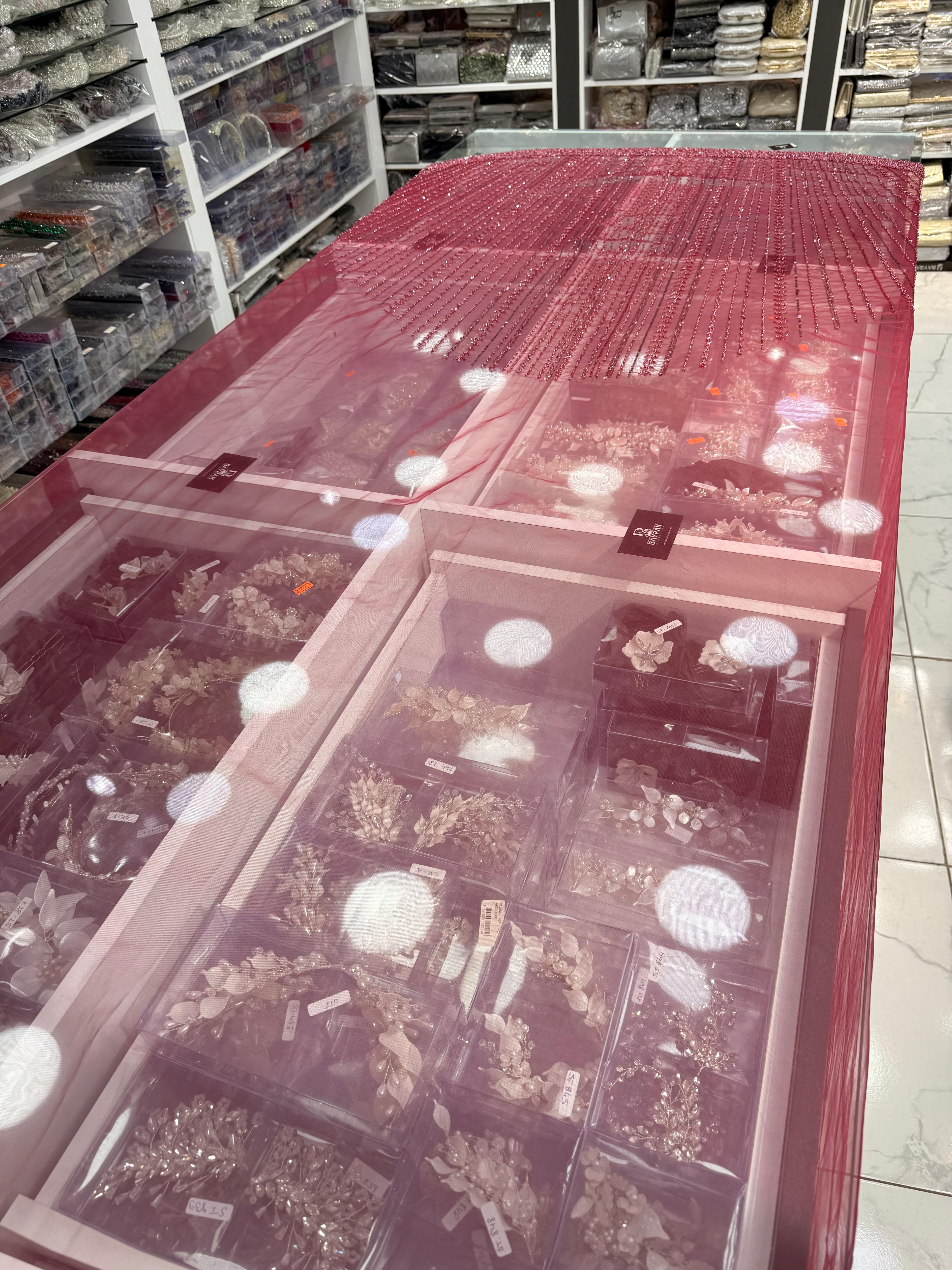 BD 319 | Makine İşlemesi Duvak Bordo