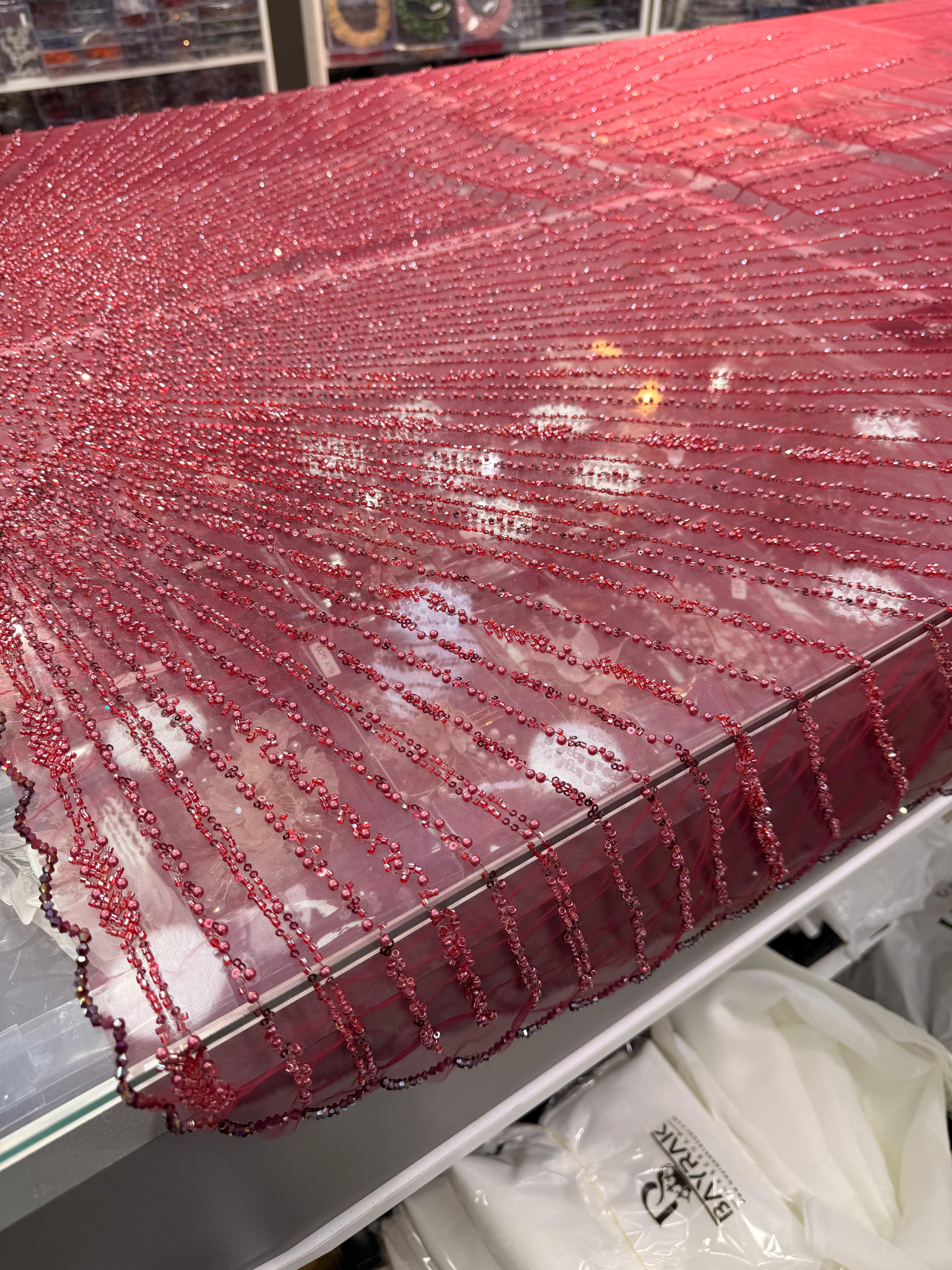 BD 374 | Makine İşlemeli Duvak Bordo