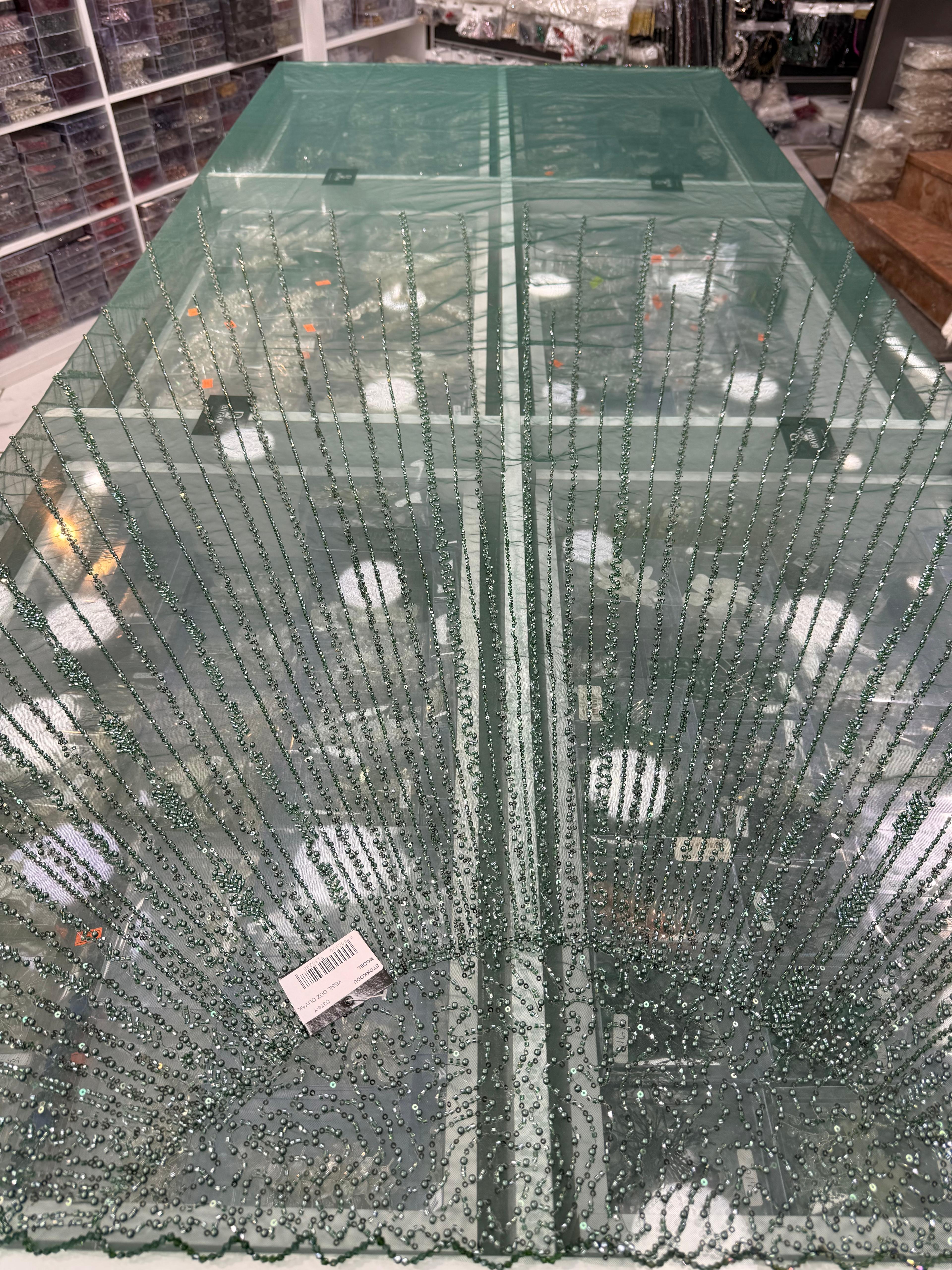 BD 374 | Makine İşlemeli Duvak Yeşil