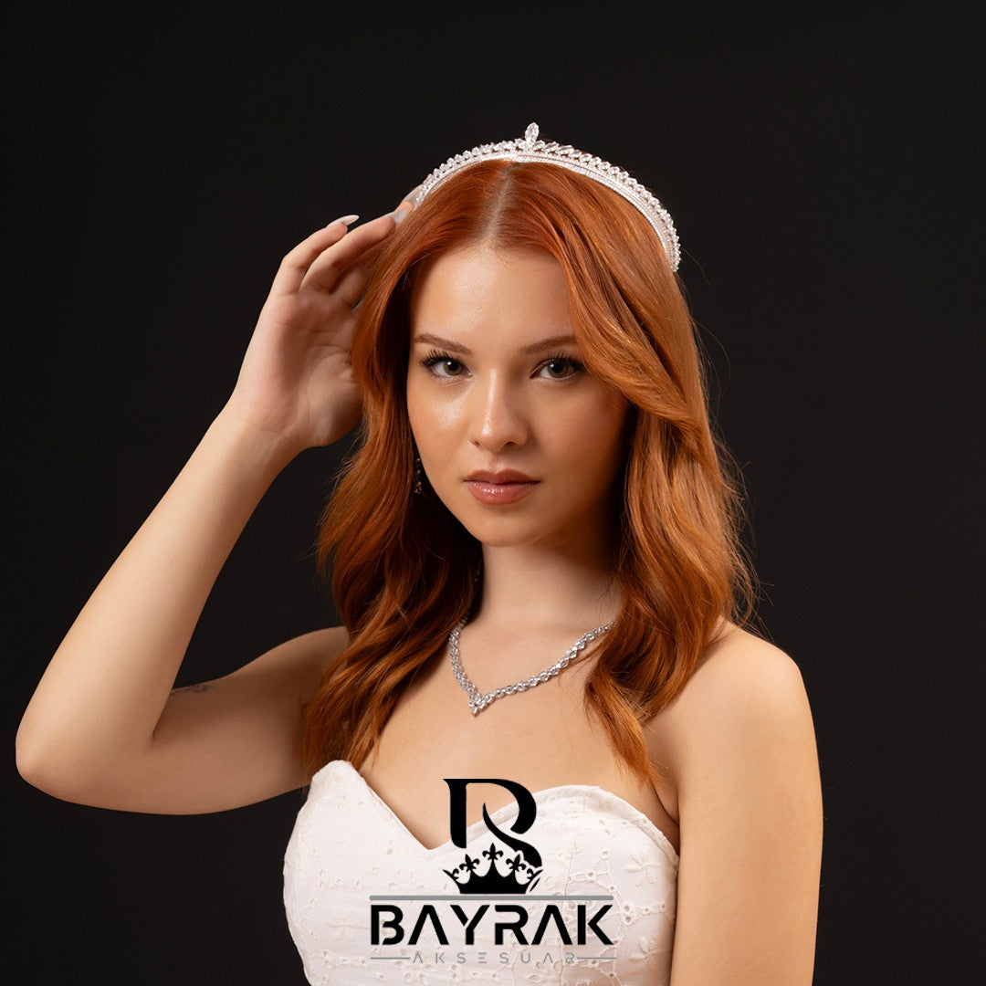 Lana -213- Zirkon Taşlı Gelin Tacı