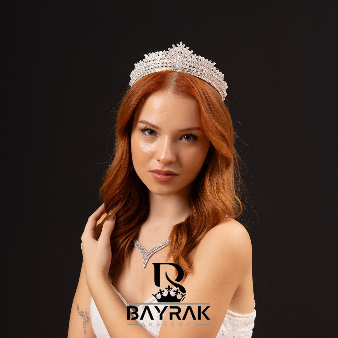 LANA -296- / Zirkon Taşlı Gelin Tacı