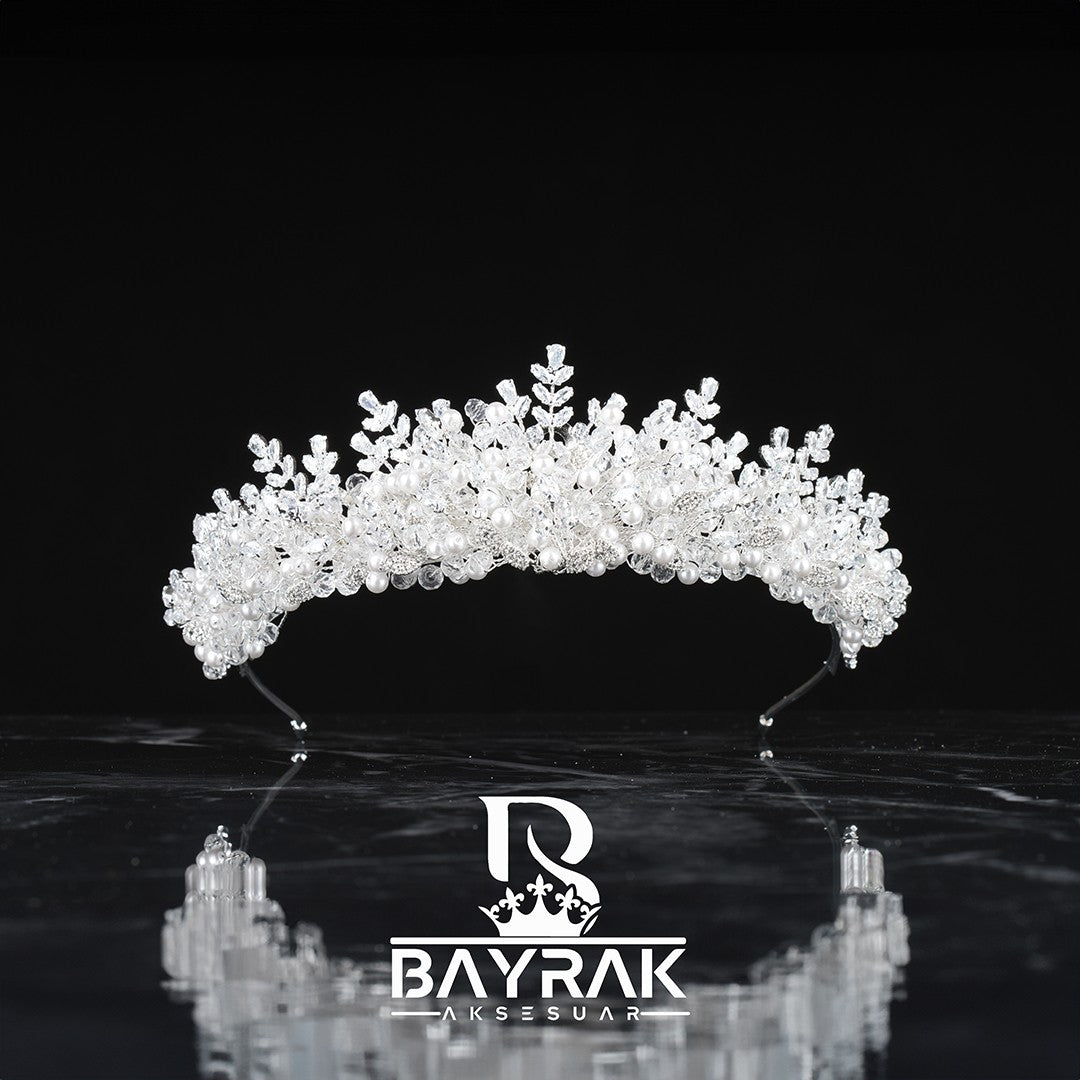 LİA -792- / Zirkon Taşlı 3 Boyutlu Gelin Tacı