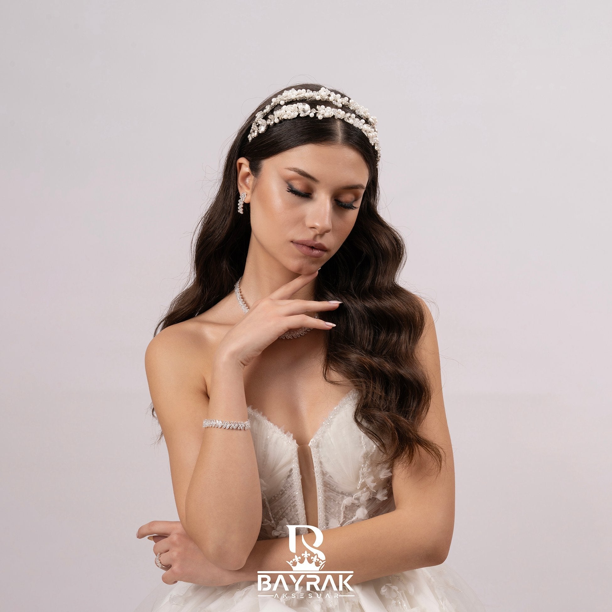 PERLA -670- / Çift Sıra Gelin Tacı