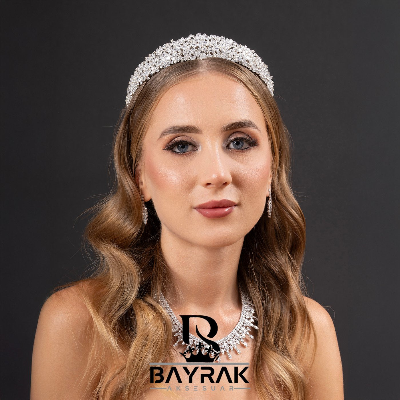 LİA - 805 - / Zirkon Taşlı Gelin Tacı