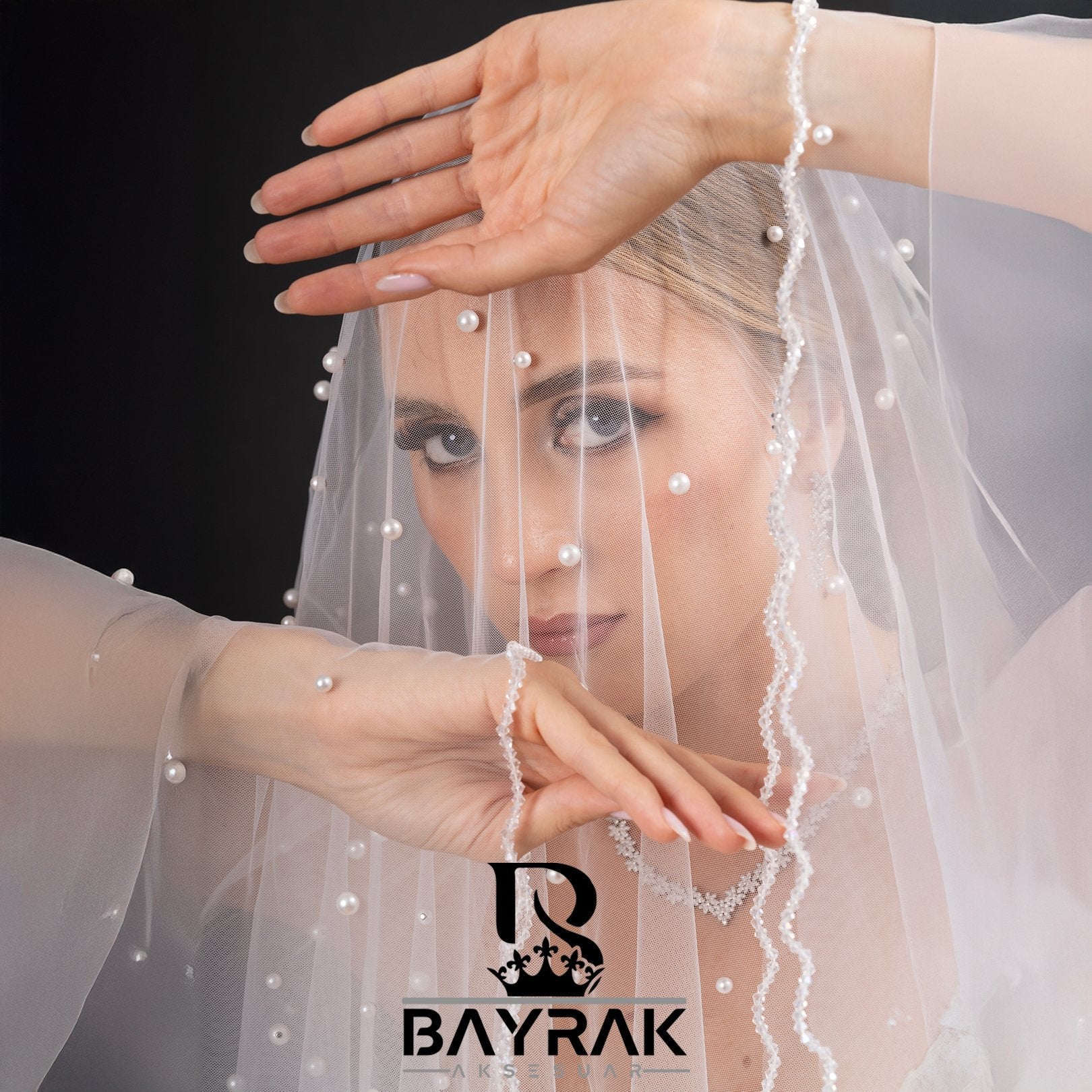 ELEGANCE - 435 - / Çakma İnci Gelin Duvağı